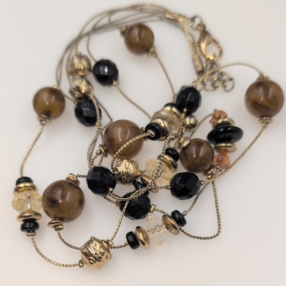 Earthy Brown and Black Bohemian Necklace with Natural Beads - Picture 6 of 6